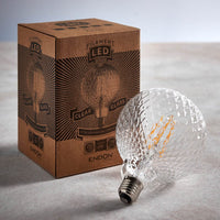 PRIORMADE Light Bulb Statement Filament Bulb  - Diamond Glass Effect (LED)